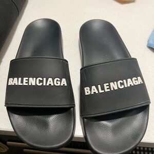 Balenciaga Black Logo Slides | Authentic